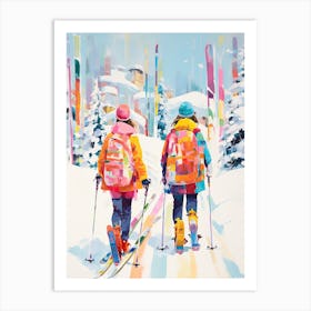 Aspen Snowmass   Colorado Usa, Ski Resort Illustration 6 Art Print