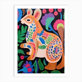 Maximalist Animal Painting Squirrel Art Print