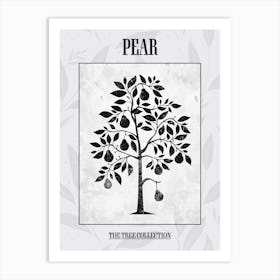 Pear Tree Simple Geometric Nature Stencil 2 Poster Art Print