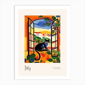 Cat On Window Matisse 3 Italian Summer Collection Art Print