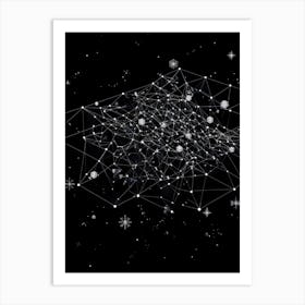 An Intricately Designed Vector Illustration Showcasing An Abstract Polygon Network Embodying Both T (2) Art Print