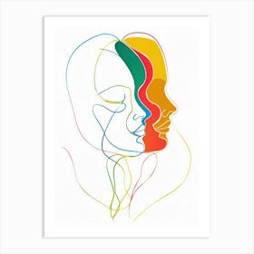 Simplicity Lines Woman Abstract Portraits 5 Art Print