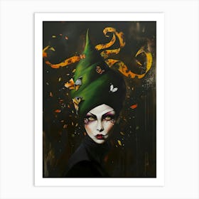 Woman With A Green Turban Art Print