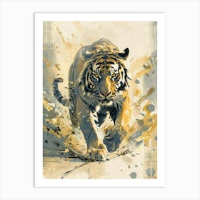 Bengal Tiger Precisionist Illustration 1 Art Print