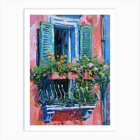 Balcony Painting In Rome 3 Art Print