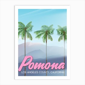 Pomona California Travel map Art Print