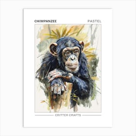 Chimpanzee Pastel Watercolour 3 Poster Póster