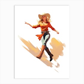 50 S Style Cowgirl 2 Art Print