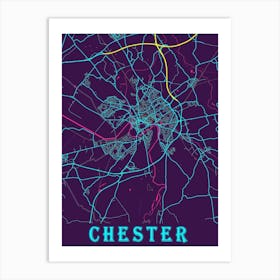 Chester Map Poster 1 Art Print