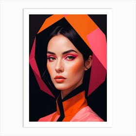 Geometric Woman Portrait Pop Art (1) 1 Art Print