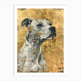 Dog Gold Effect Collage 4 Art Print