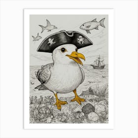 Pirate Seagull 6 Art Print