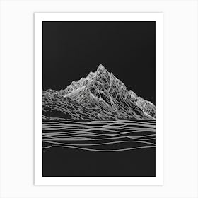 Ben Vorlich Loch Earn Mountain Line Drawing 1 Art Print