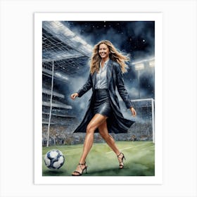 Soccer Lady Art Print