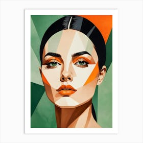Geometric Woman Portrait Pop Art (36) Art Print