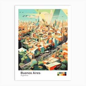 Buenos Aires, Argentina, Geometric Illustration 2 Poster Art Print