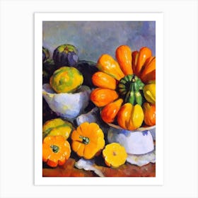 Delicata Squash 2 Cezanne Style vegetable Art Print