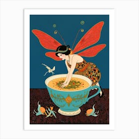 Fairy In A Cup Art Print