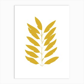 Minimalist Yellow Leaf Print Art Print