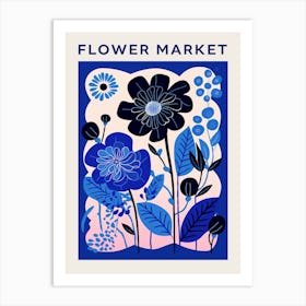 Blue Flower Market Poster 5 Art Print