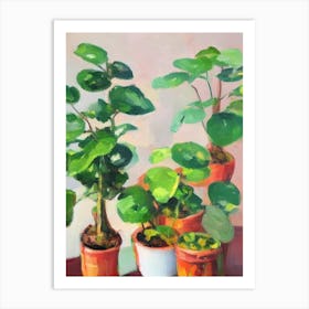 Chinese Money Plant Impressionist Painting Art Print