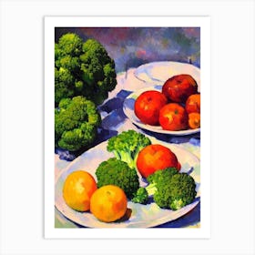 Broccoli 2 Cezanne Style vegetable Art Print
