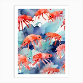 Red Shrimps Painting Art Print