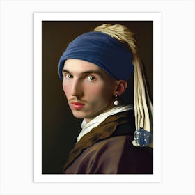 Man With Pearl Earring Art Print