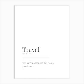 Travel Definition Art Print