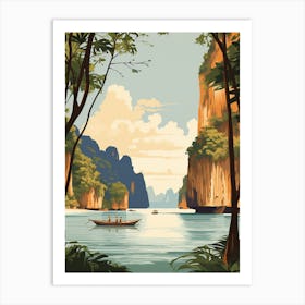 Vintage Retro Print Of Maya Bay, Koh Phi Phi Thailand 1 Art Print