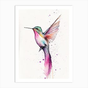 Anna S Hummingbird Minimalist Watercolour 1 Art Print