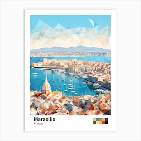Marseille, France, Geometric Illustration 8 Poster Art Print