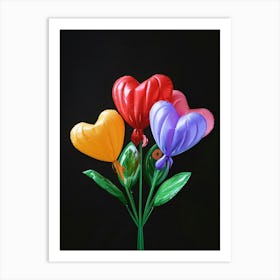 Bright Inflatable Flowers Bleeding Heart 4 Art Print