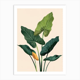 Elephant Ear Plant Minimalist Illustration 3 Art Print