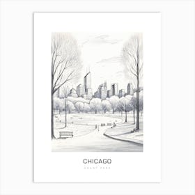 Grant Park, Chicago B&W Poster Art Print