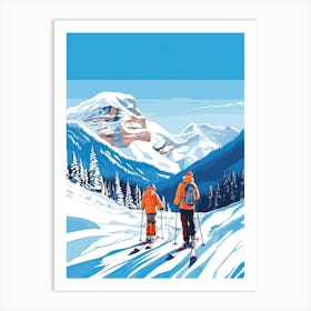Lake Louise Ski Resort   Alberta Canada, Ski Resort Illustration 1 Art Print