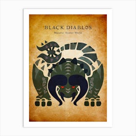 Black Diablos Vintage Art Print