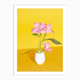 Pink Flower And Egg Art Print