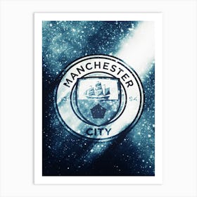 Manchester City Smoke Art Print