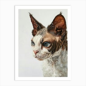 Selkirk Rex Cat Painting 3 Art Print