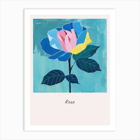 Rose 3 Square Flower Illustration Poster Art Print