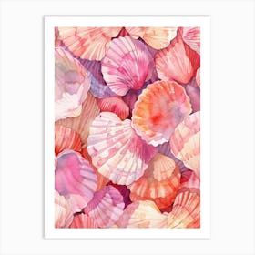 Watercolor Sea Shells Art Print