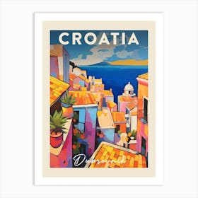 Dubrovnik Croatia 7 Fauvist Painting  Travel Poster Art Print