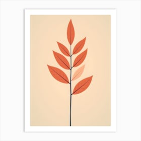 Minimal Autumn Leaves art Art Print