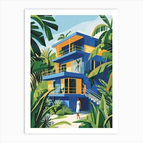 Tropical House In The Jungle 1 Art Print