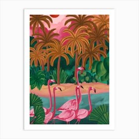 Flamingos Art Print