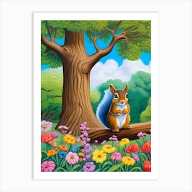 Squirrel In The Forest 2 Art Print