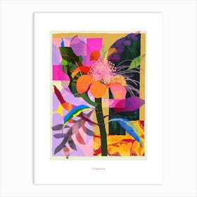 Cineraria 2 Neon Flower Collage Poster Art Print