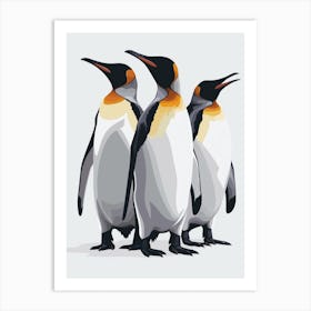 King Penguin Carcass Island Minimalist Illustration 2 Art Print