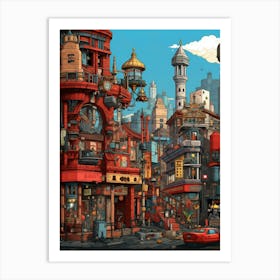 London Pixel Art 1 Art Print